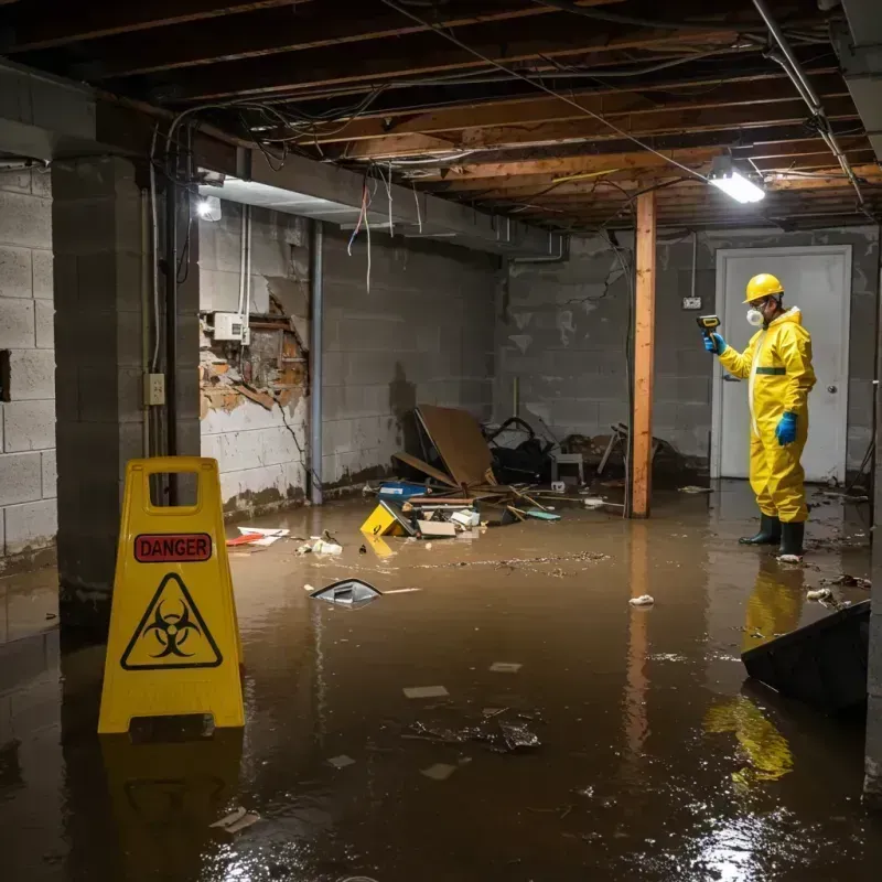 Flooded Basement Electrical Hazard in Bakersville, NC Property